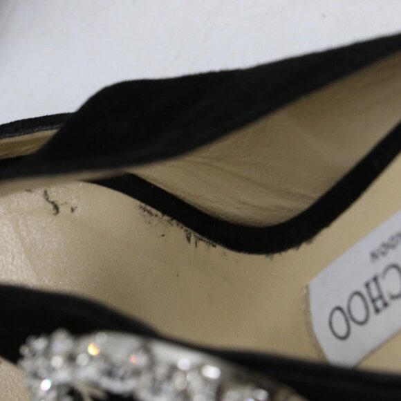 Jimmy Choo Saf 85 Crystal-Embellished Suede Sandals Size 39.5/US 9.5 - Picture 6 of 15